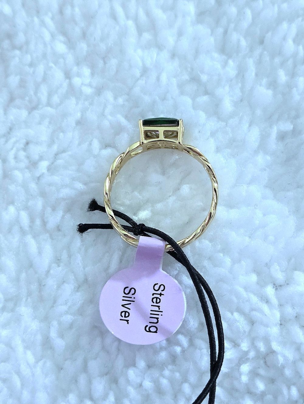 ✨️HP✨️ Rachel Zoe Gold💛 Chain⛓️ Link Ring💍 With Green Gemstone - NWT - Picture 14 of 16